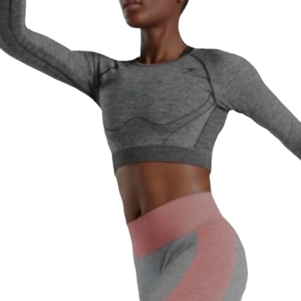 Gymshark Hyper Amplify Crop‎ Black Gray Size XS